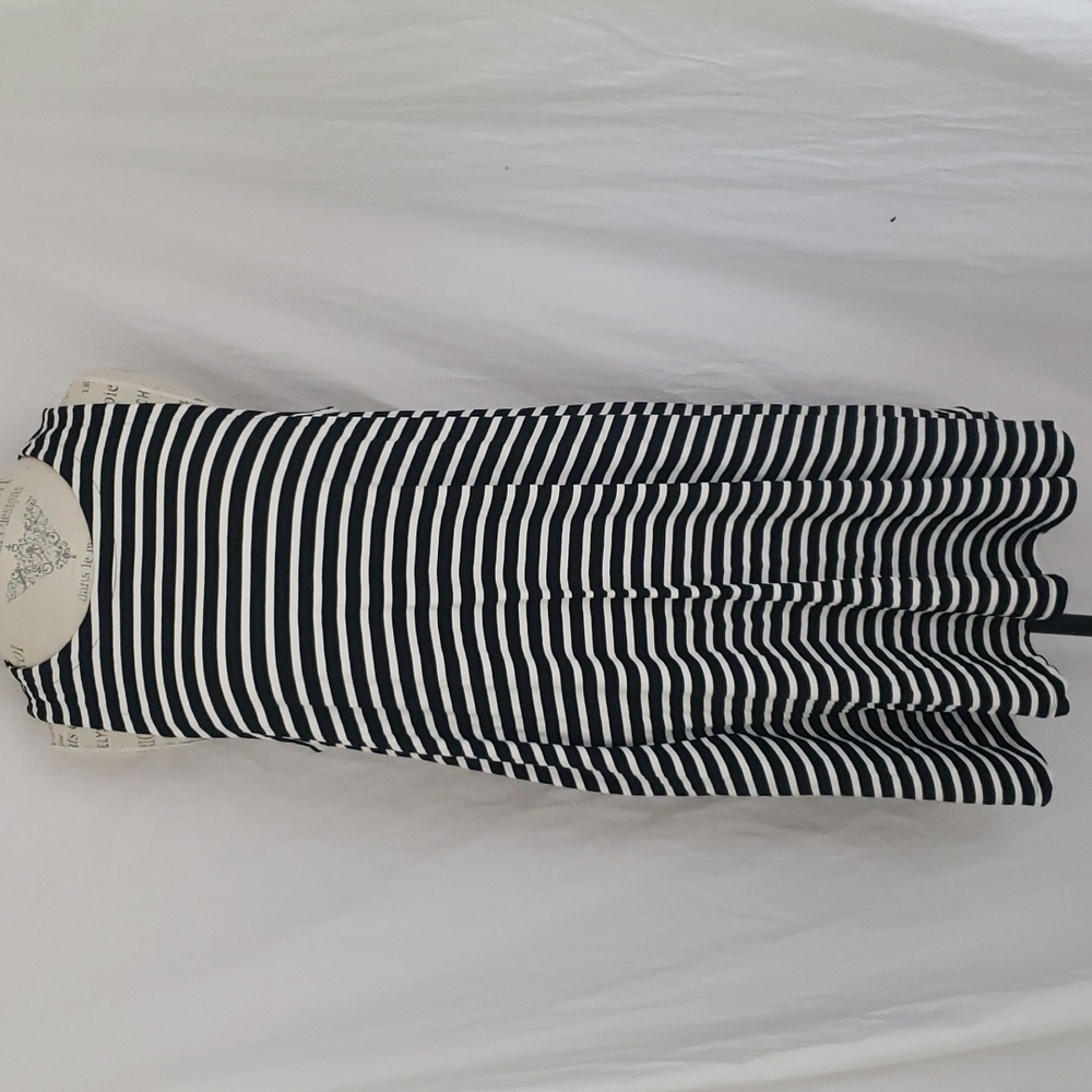 LOFT black and white vertical stripped halter dress